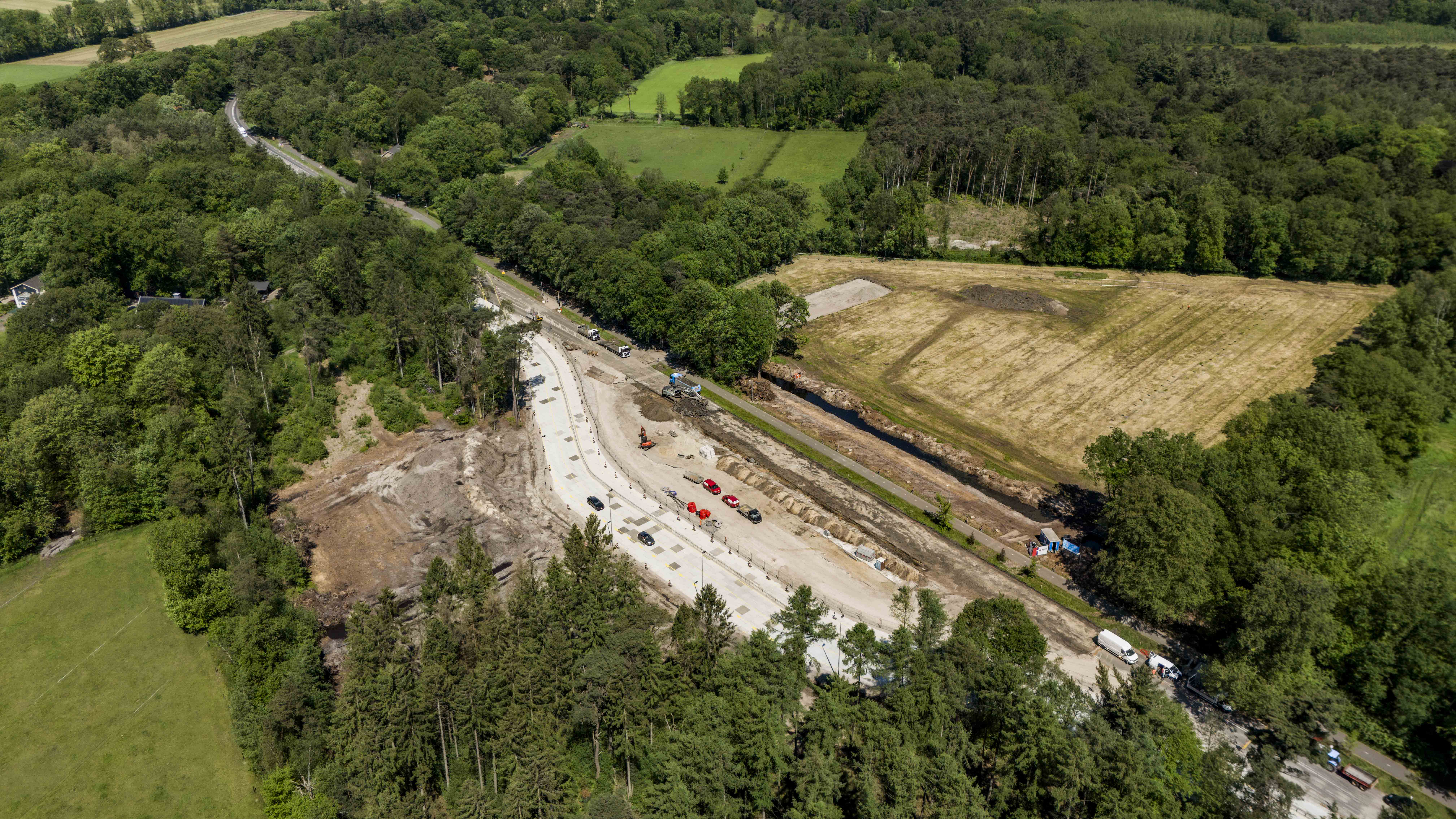 Dronebeeld ecoduct N226 Maarsbergen. Foto gemaakt door Johan Bertels.