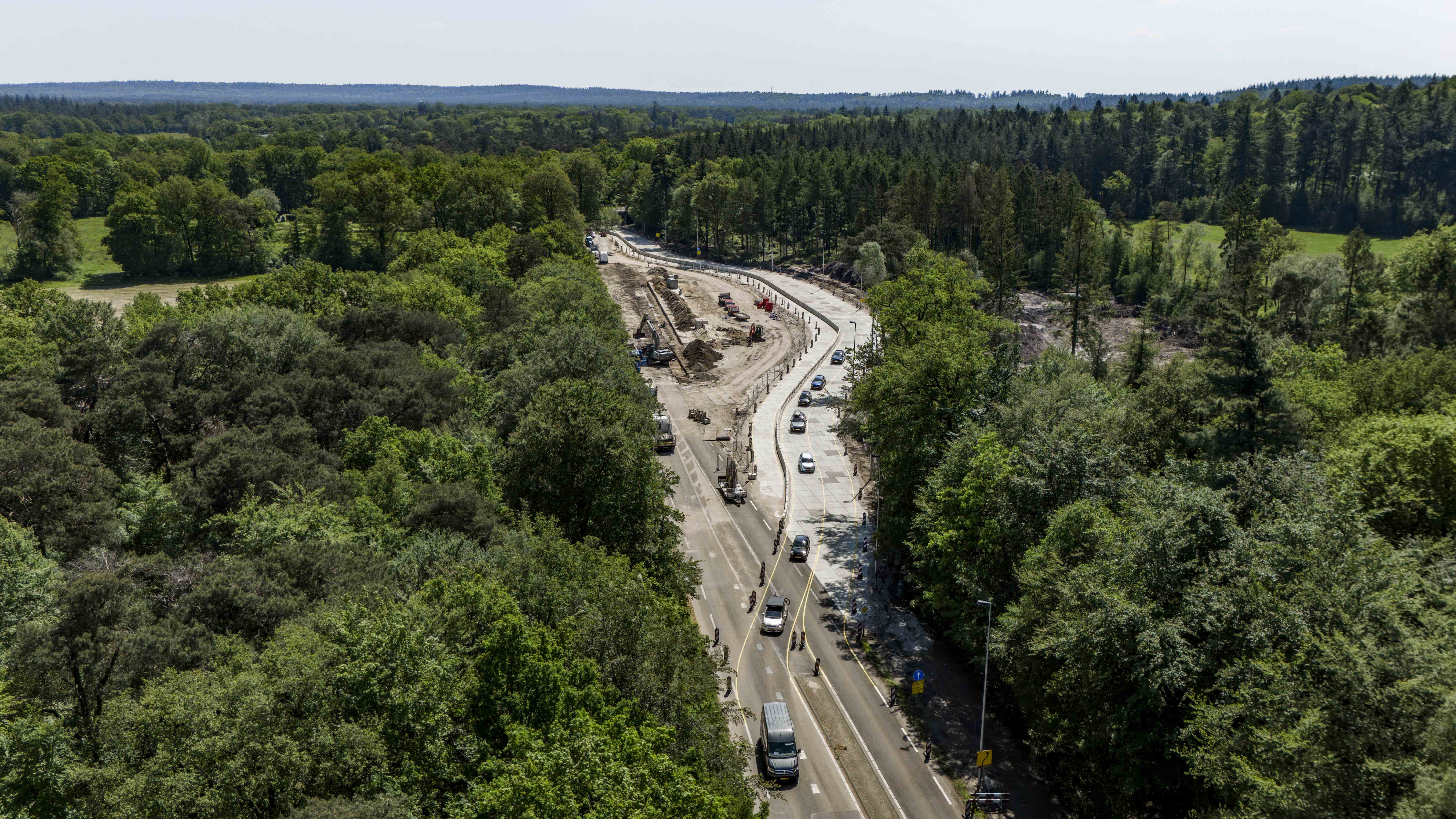 Dronebeeld ecoduct N226 Maarsbergen. Foto gemaakt door Johan Bertels.